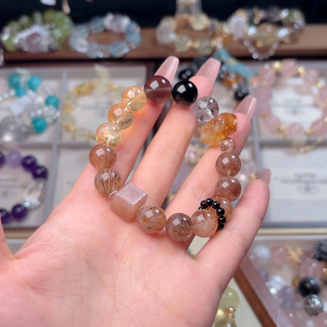 水晶手链合金粥*。手吧