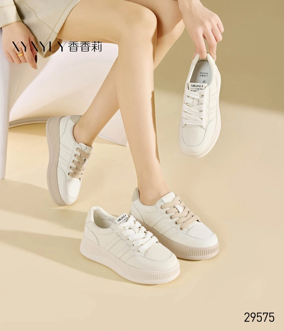香香莉29575新款厚底百搭休闲板鞋女鞋运动阿甘鞋小白鞋2025春