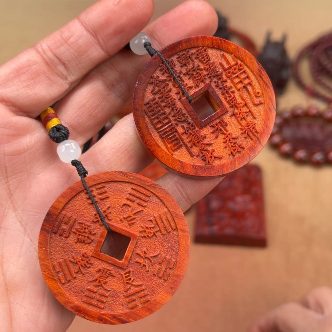 檀香紫檀（小叶紫檀）吊坠山鬼花钱5.0，48.8款