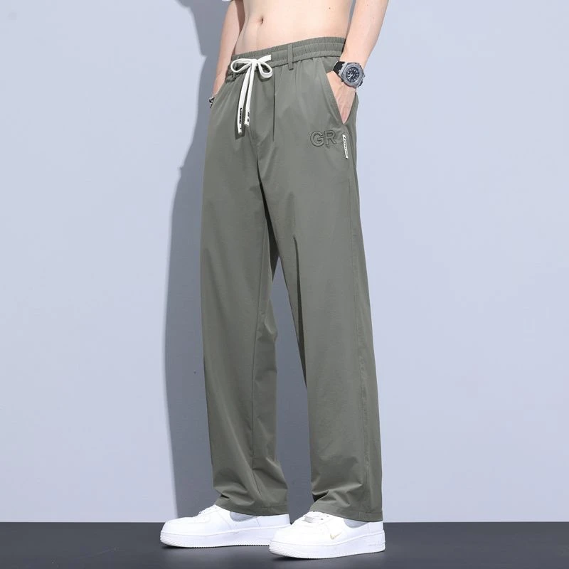 930数据款2025春夏季天丝休闲裤男阔腿裤薄款透气男宽松直筒时尚