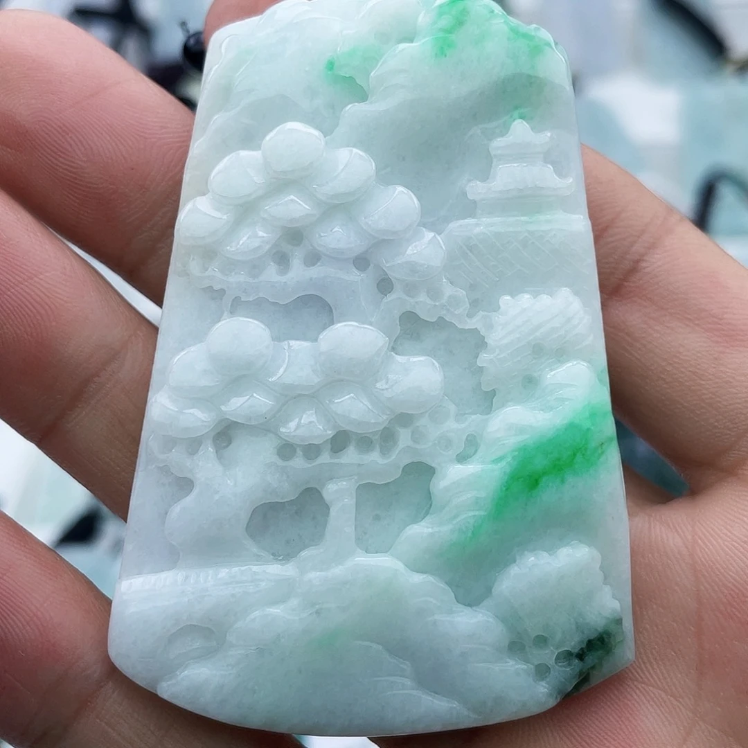 颈饰未镶嵌翡翠不**心翡翠
