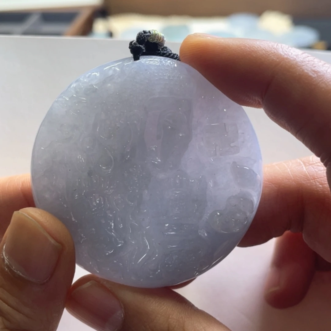 【闪购商品】翡翠未镶嵌颈饰冰紫厚庄一念佛魔