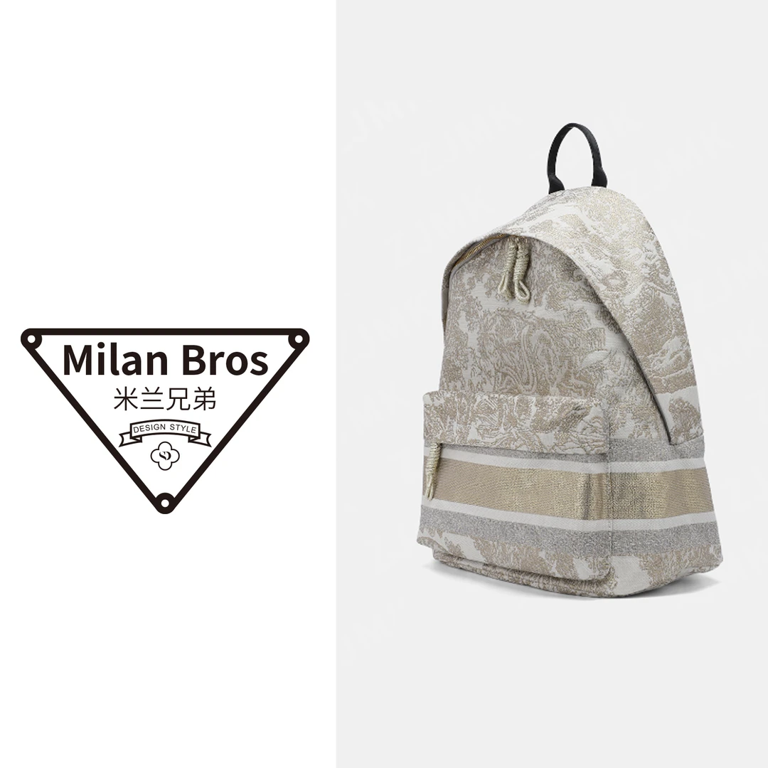 【米兰兄弟】帆布老虎刺绣女士背包
