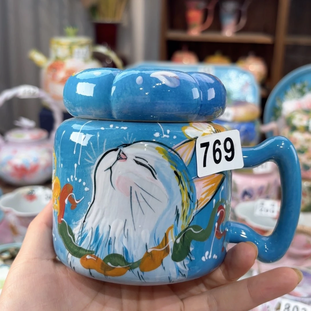 景德镇手绘高温釉下彩陶瓷茶具