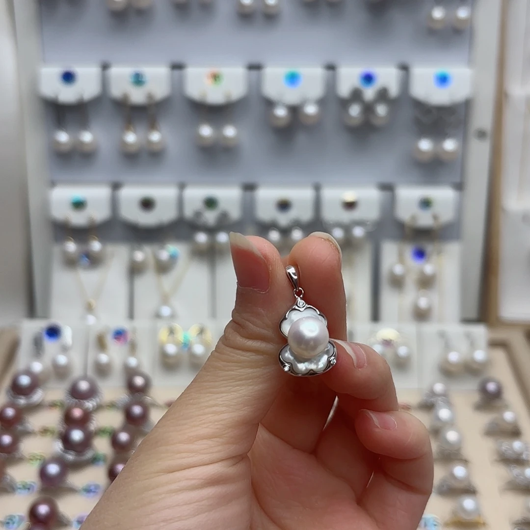 淡水珍珠颈饰银S925镶嵌