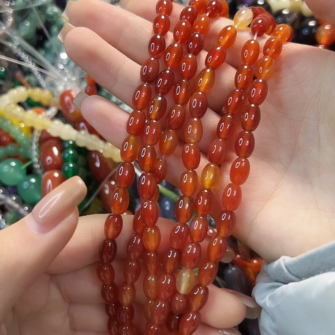 玛瑙/玉髓合金珠宝半成品小米珠卡6一条