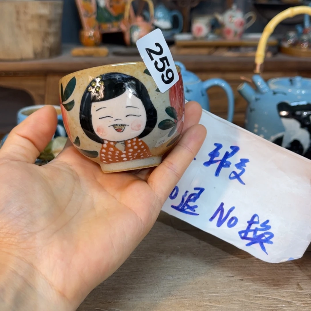 壶素浅陶瓷手工手绘
