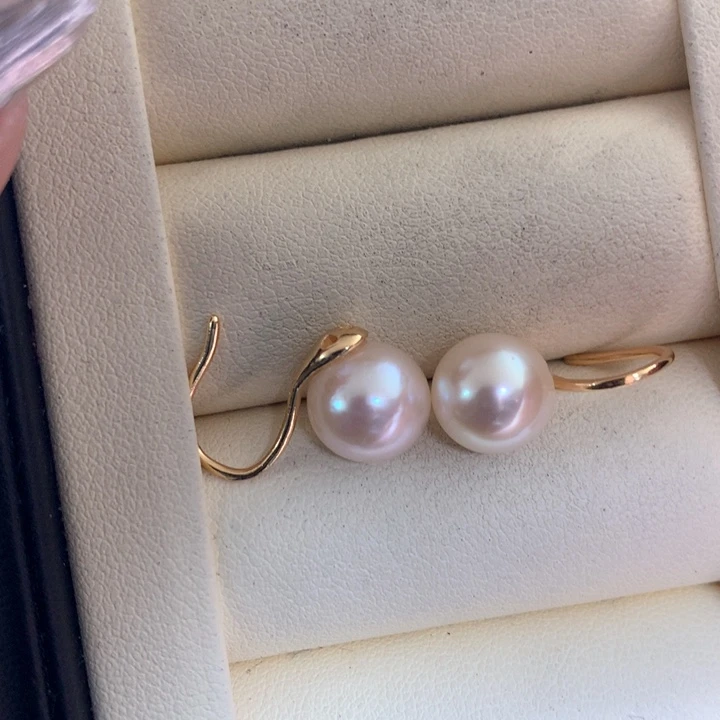 银S925镶嵌耳饰海水珍珠