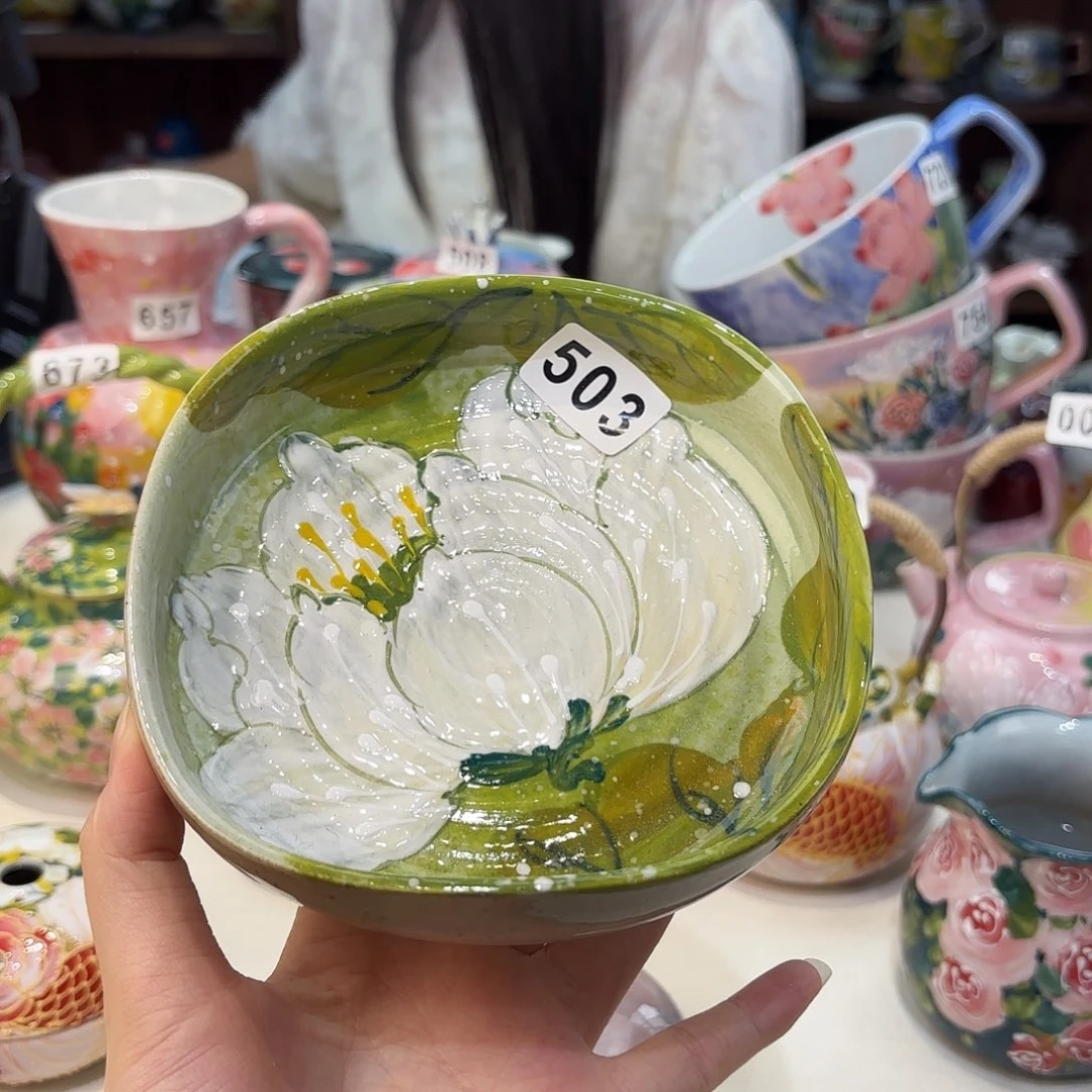 瓷片景德镇手绘高温釉下彩陶瓷茶具