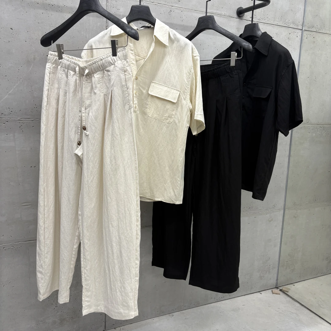 楠老板【新款】夏季亚麻纯色休闲衬衫