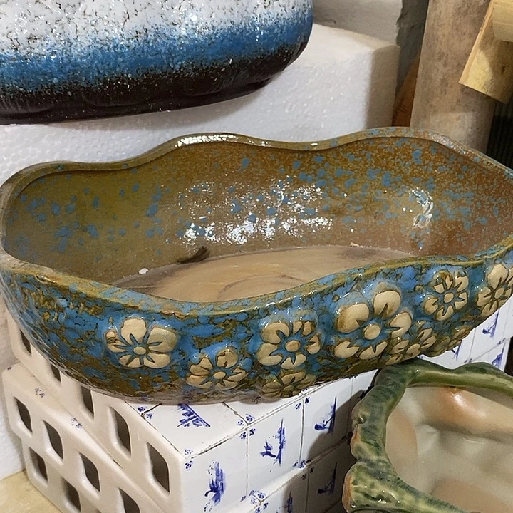 摆件陶盆有孔 微瑕介意勿拍