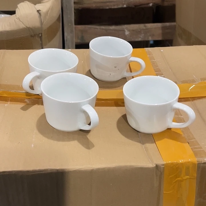 瓷片高白泥小号咖啡杯4个，微瑕包邮