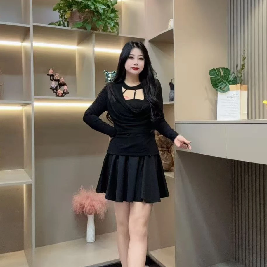 冬季上衣-点 1135时尚潮流御姐风气质显瘦微透款胖MM大码女装新款