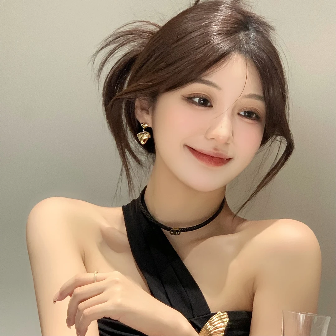 FULL GIRLISH耳环00358金色气质爱心耳钉耳饰