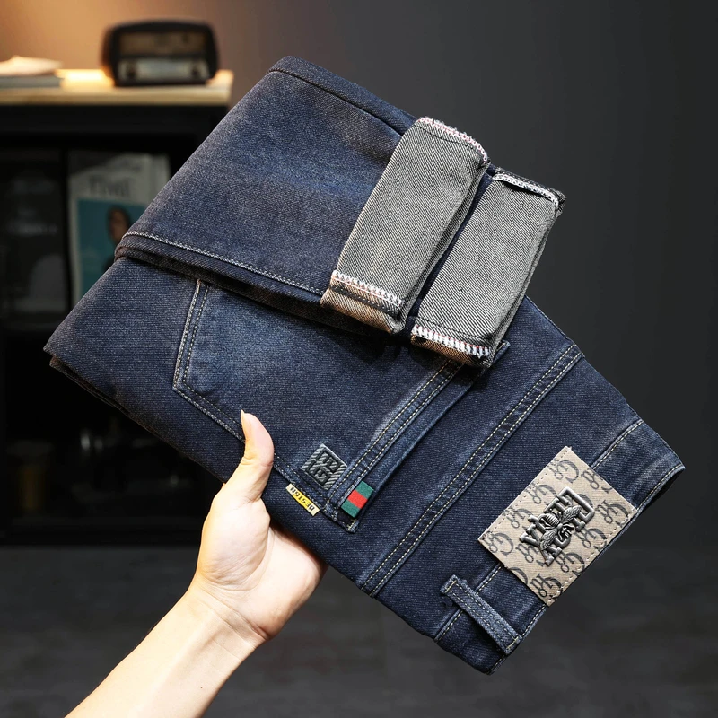 2024新款爆款秋冬厚款男士牛仔裤子修身直筒百搭休闲显瘦宽松潮流