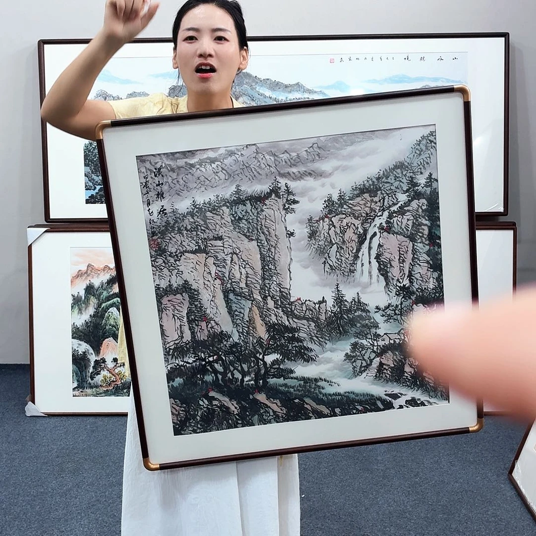 国画手绘作品80×80尺寸