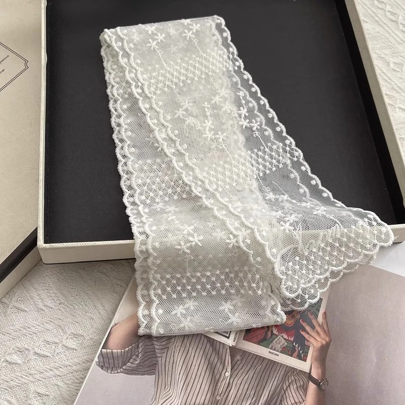 春秋蕾丝围巾女长条纯色丝巾薄款纱巾百搭秋冬时尚围脖领巾头巾