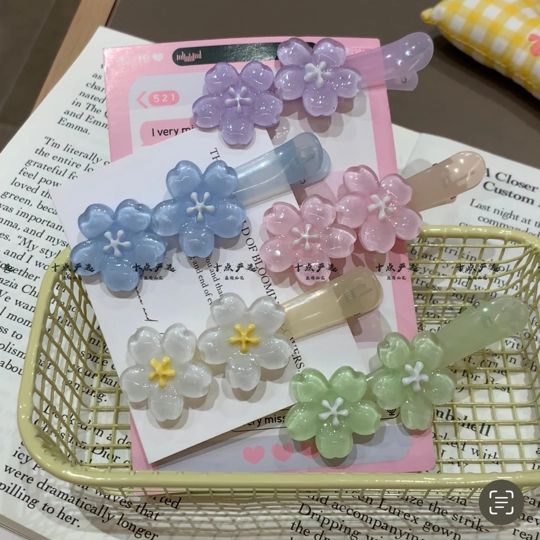 可爱樱花鸭嘴夹甜美春夏少女心侧边刘海夹网红ins风百搭森系发夹
