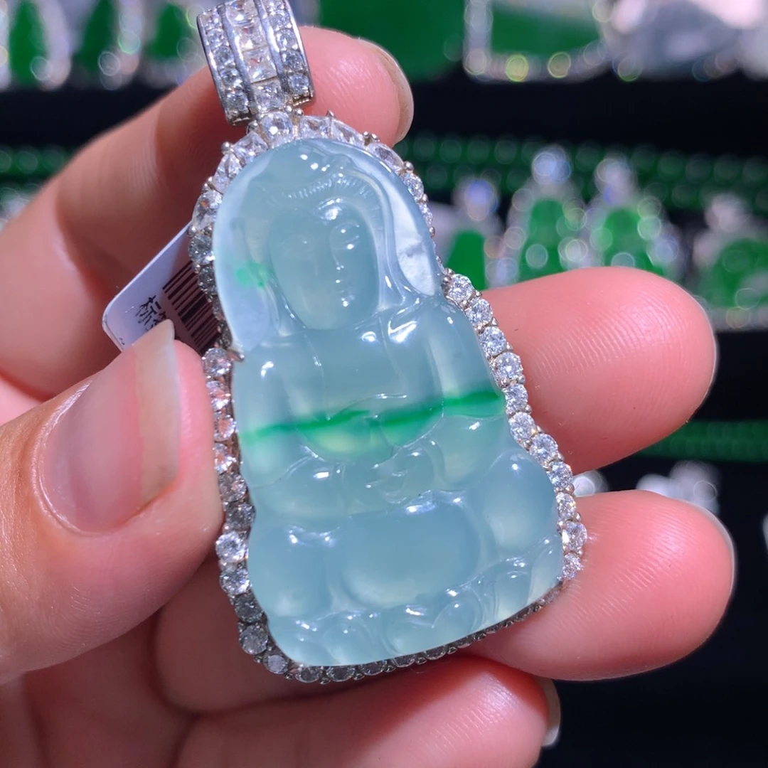 【闪购商品】翡翠银S925镶嵌颈饰天然翡翠