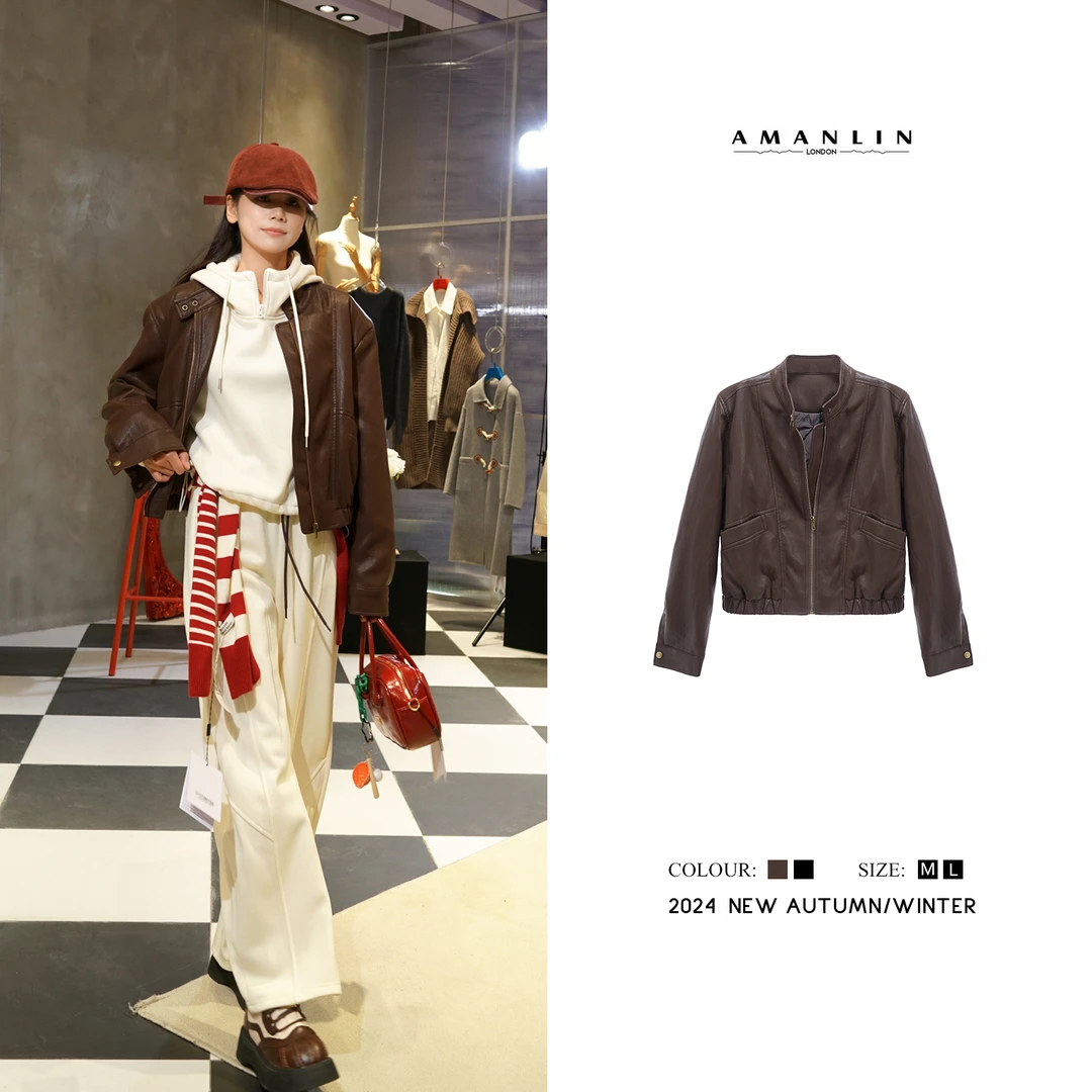 气质时尚显瘦百搭皮衣短外套高级感氛围感F593795