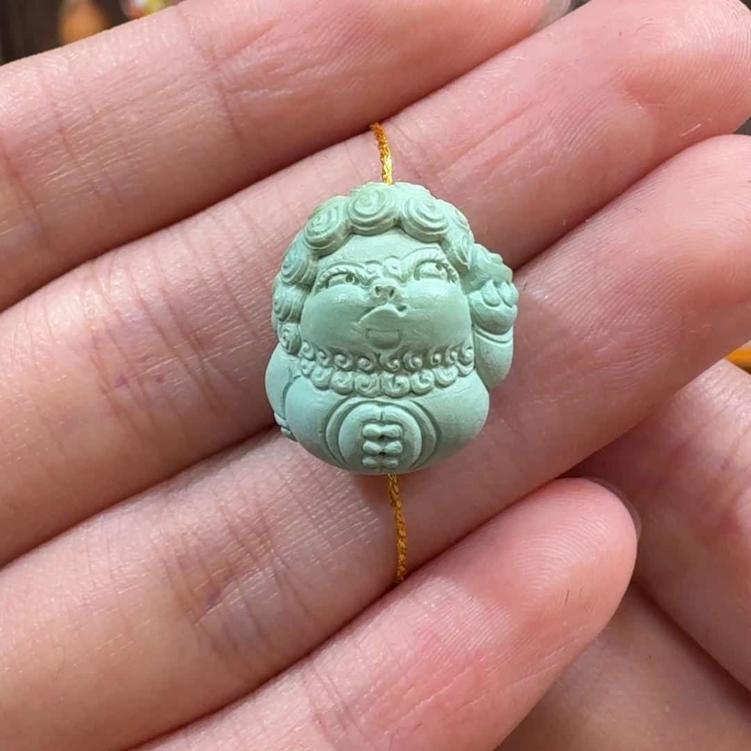 绿松石未镶嵌珠宝半成品貔貅雕刻件