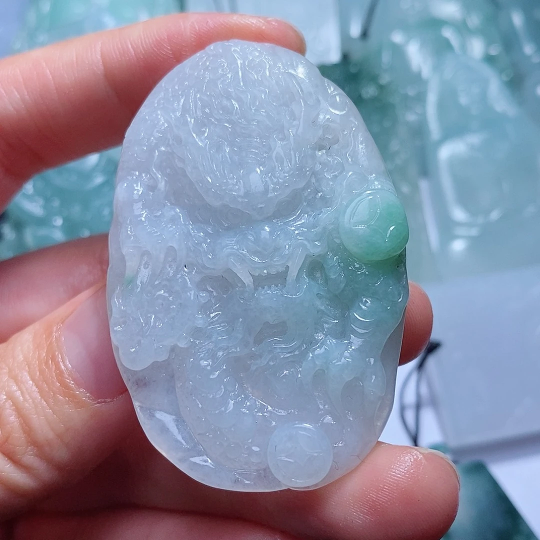 定制翡翠未镶嵌毛货付款后确认抛光