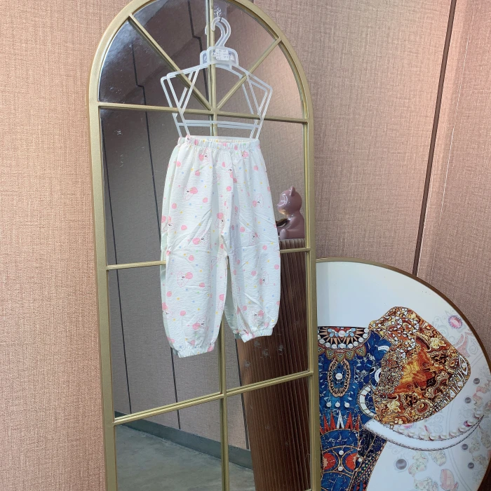 AC215   宝宝呼吸棉杏色防蚊裤子  九分裤  夏款