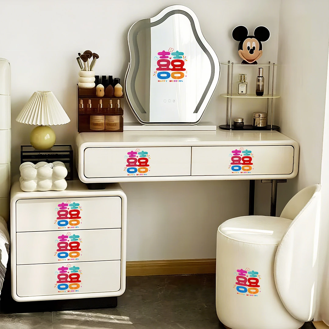 多巴胺喜字贴结婚专用婚房布置全套装婚礼囍字贴纸厨房柜子门装