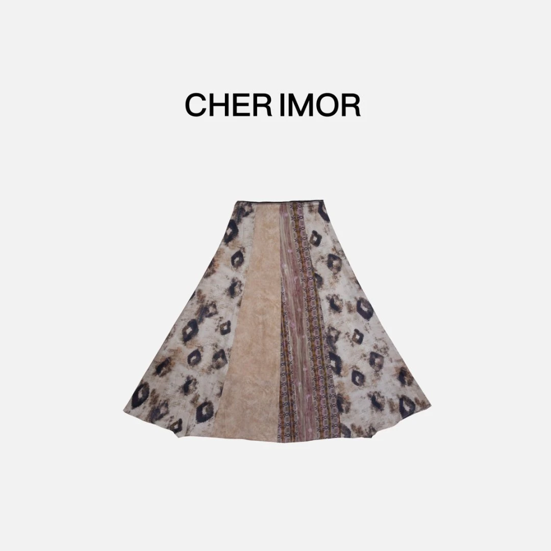 CHER IMOR【巴黎美术馆】抽象印花飘逸半裙 11639 Hi Fortune