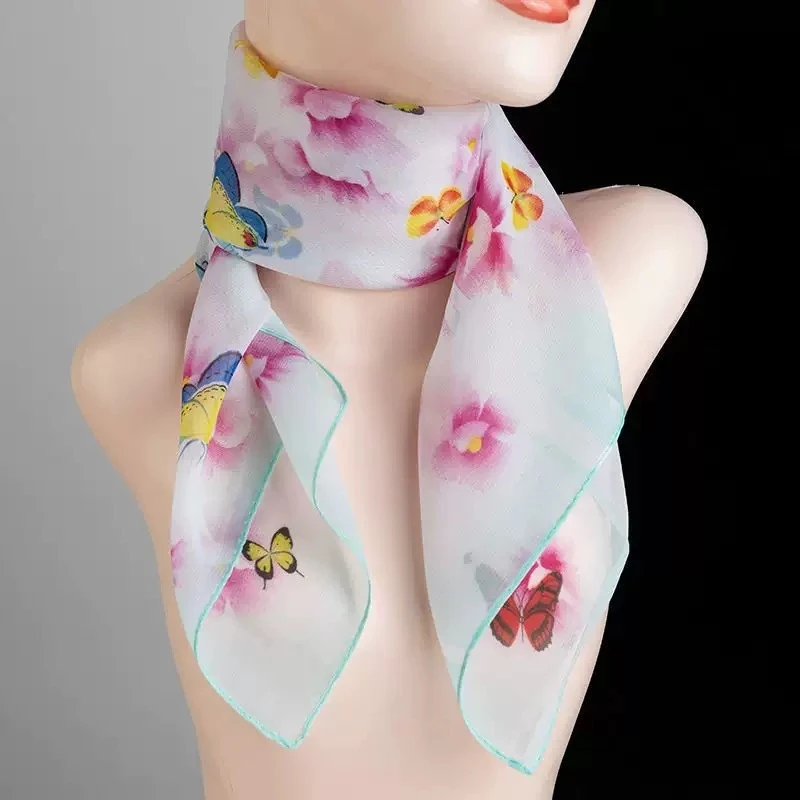 V306 蝶舞花间围巾 60*60左右 G1