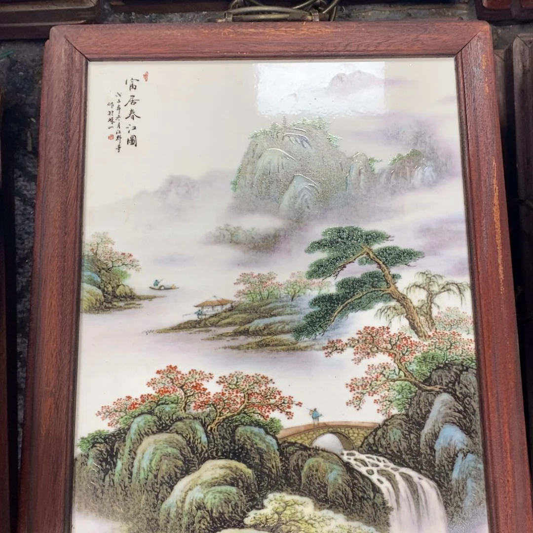 瓷片37*28*1景德镇瓷板画柴窑烧制