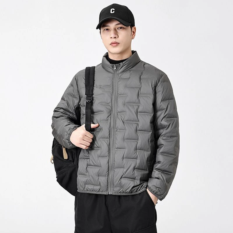 新国标90白鸭绒排骨服立领轻薄羽绒服冬季保暖超轻羽绒内胆外穿男