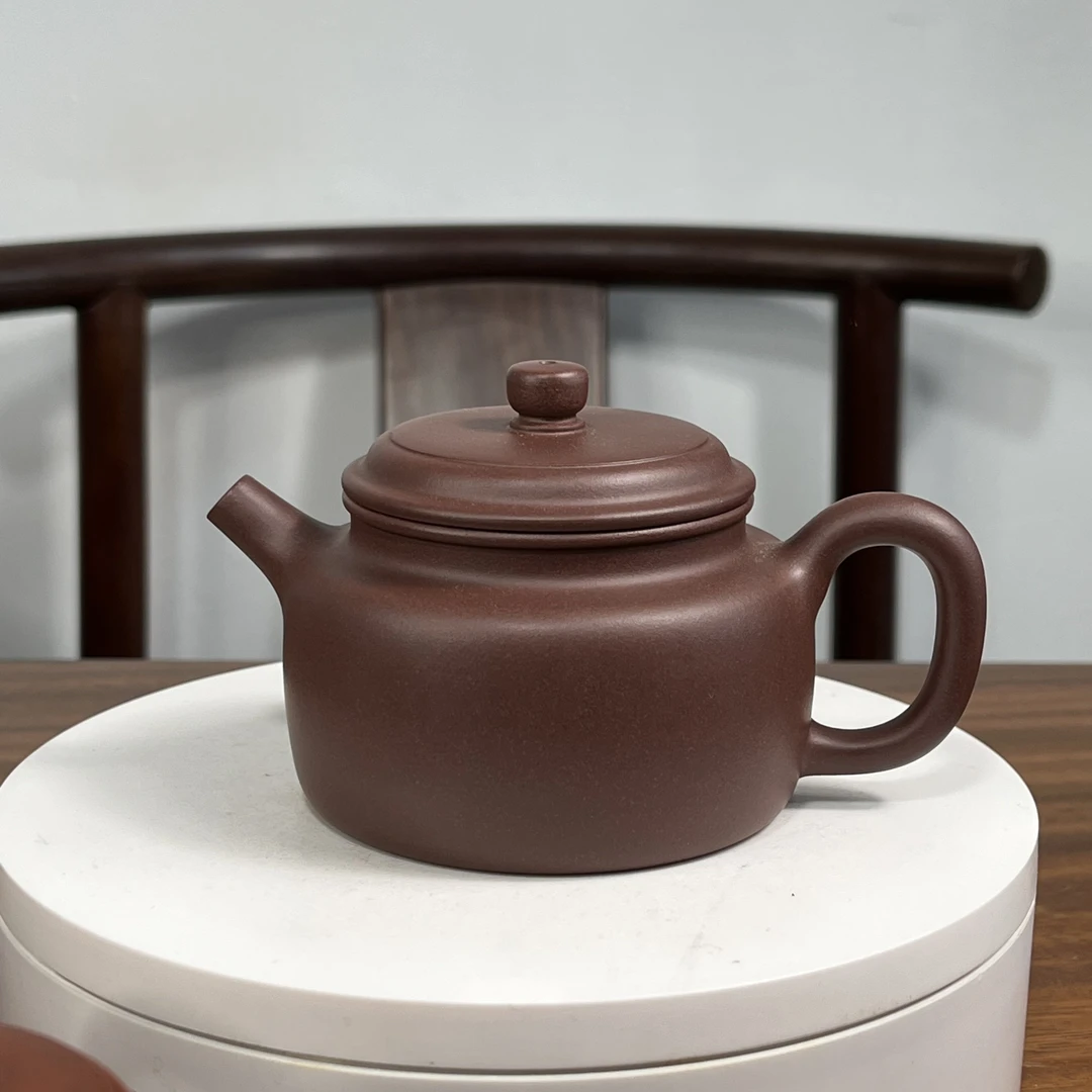 稀有红砂紫泥德钟壶220毫升 内推孔 徐亚琴半手工制实价助理工
