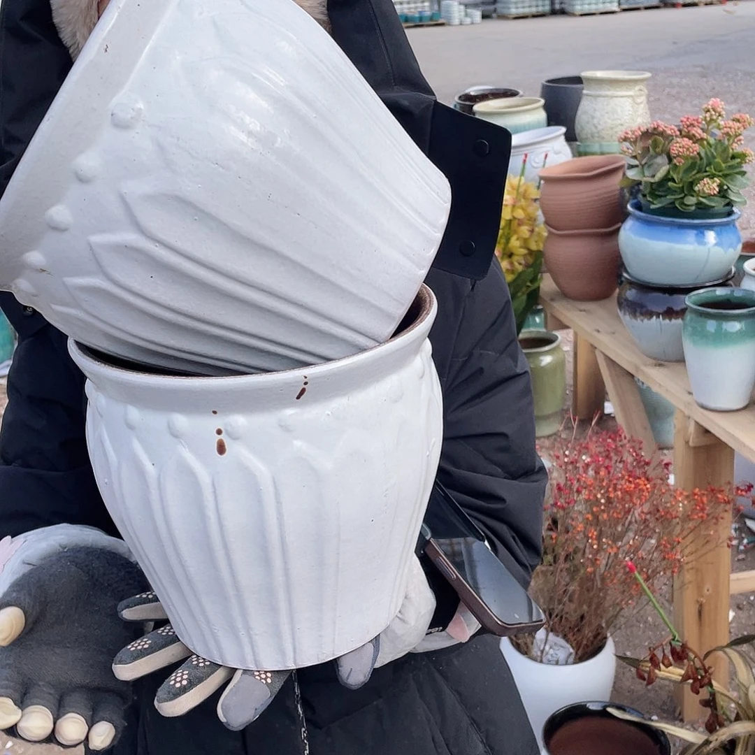 红陶王嫂花盆0207-白布丁