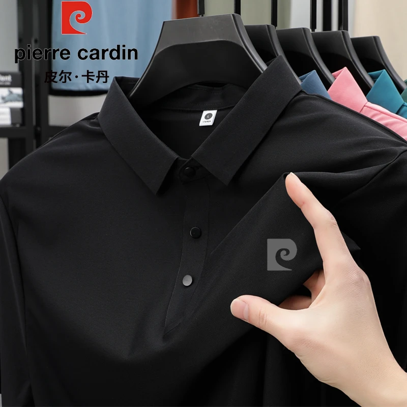 皮尔卡丹夏季冰丝POLO衫休闲舒适百搭透气商务半袖纯色薄款宽松