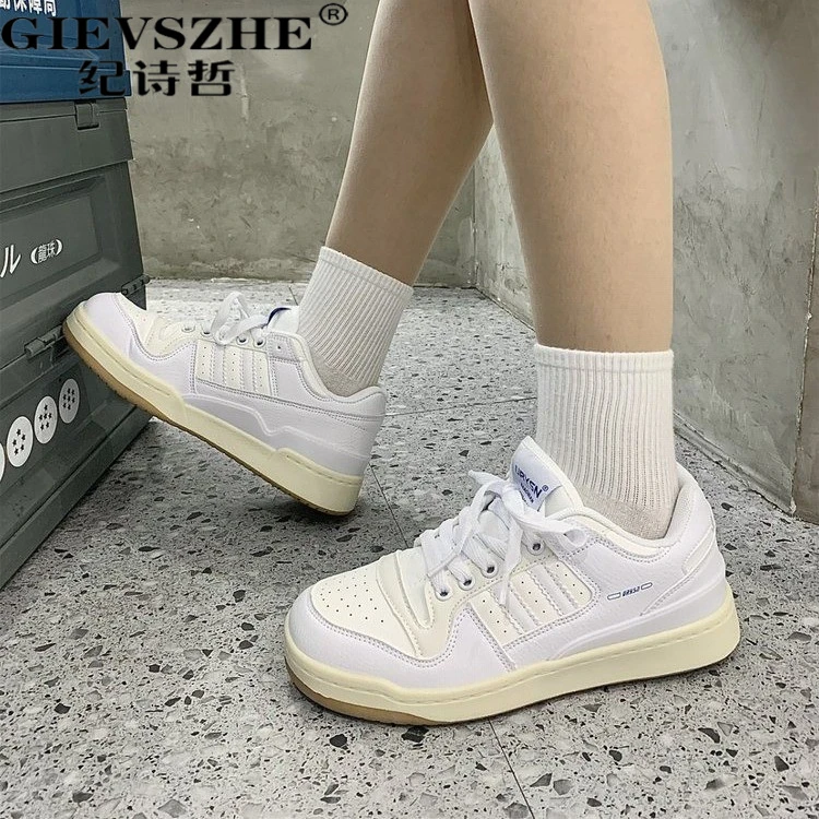 纪诗哲学院风复古小白鞋女2025秋季新款ins百搭平底运动休闲板鞋