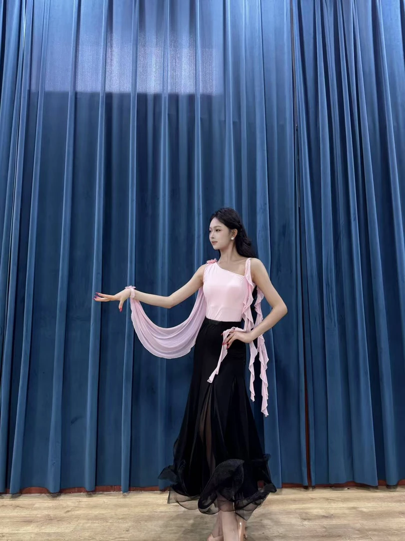 摩登舞飘逸女士摩登舞拉丁舞练功跳舞服装JNY011摩登服装