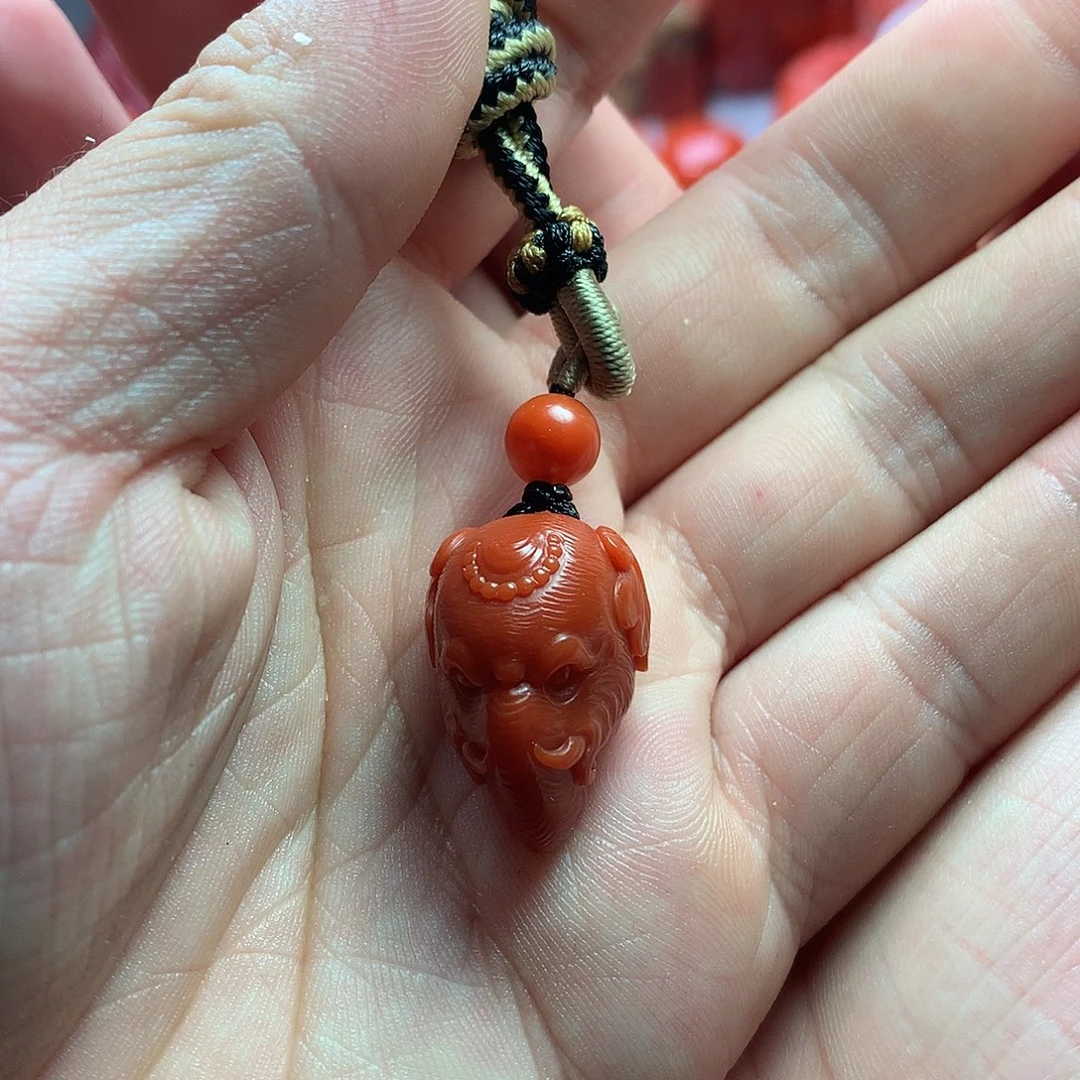南红玛瑙未镶嵌1象神吊坠