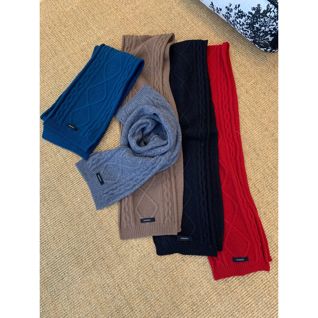 DAYUE【麻花围巾】具百搭~秋冬时髦精保暖利器！韩版纯色100羊毛围巾