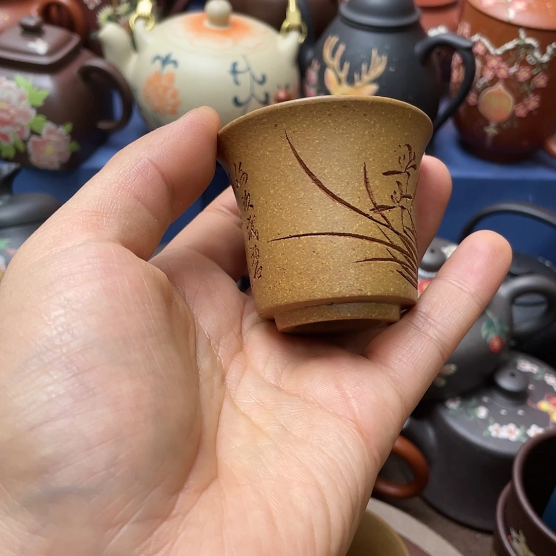 红泥茶杯紫砂主人杯50cc