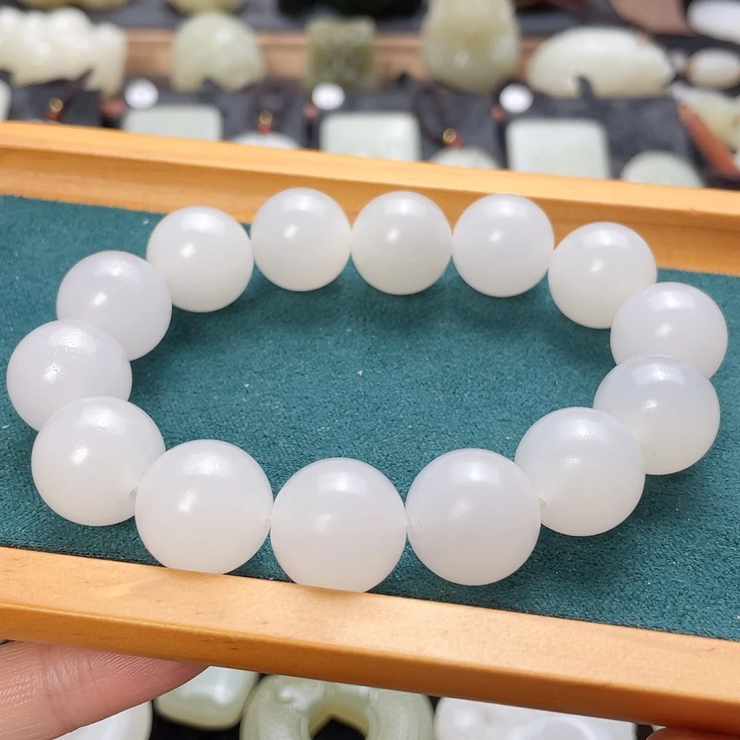 瓷片樱****子新疆戈壁三彩盆景石手串一个