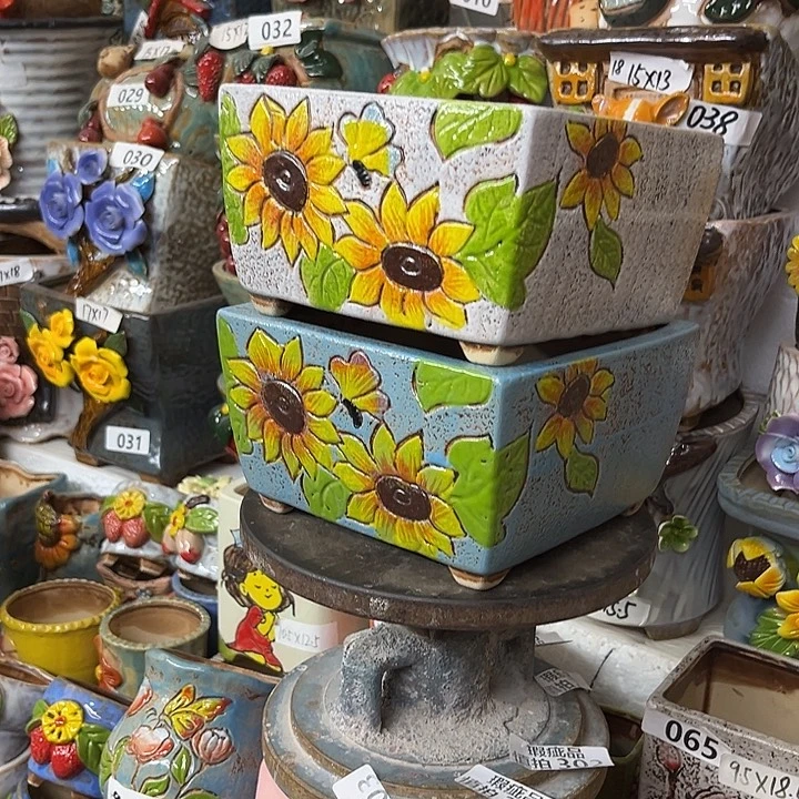 粗陶材质多肉花盆