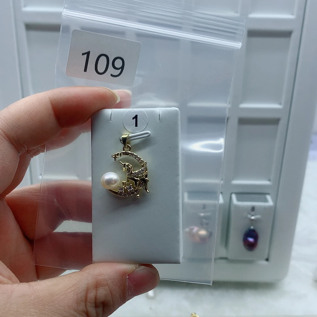 合金吊坠(不含链)淡水珍珠