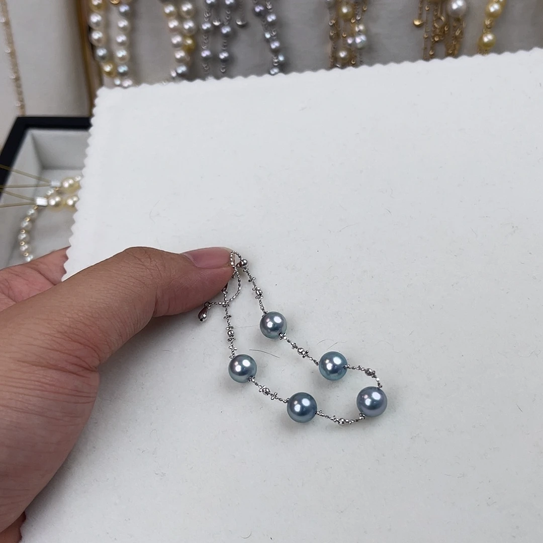 海水珍珠18K金镶嵌手绳