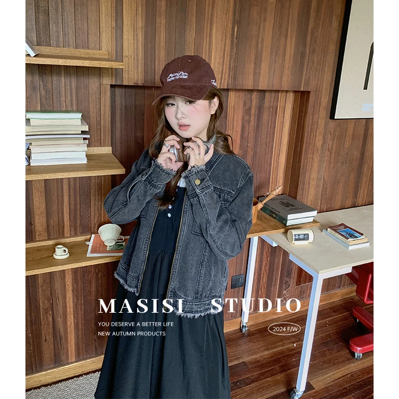 【宠粉回馈】马西西大码女装复古牛仔外套女秋胖mm显瘦休闲宽松上衣