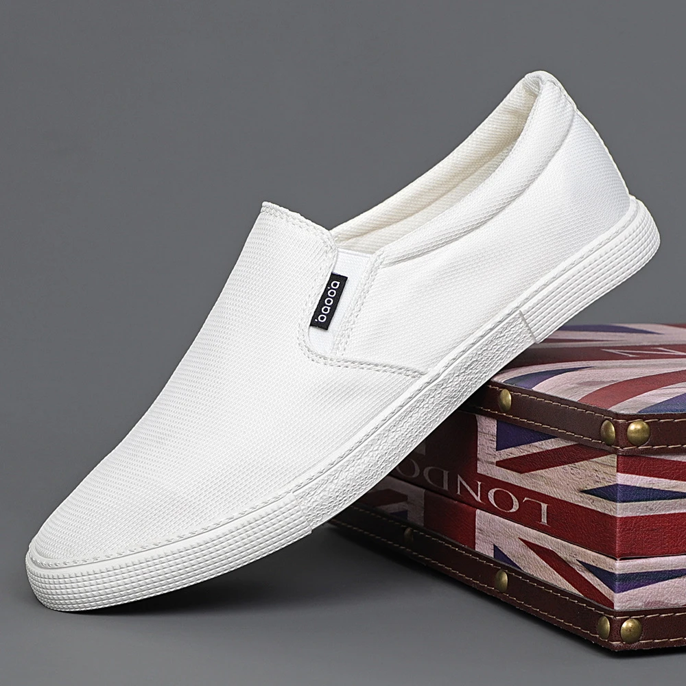 2025夏季新款男士帆布鞋透气清凉休闲舒适潮流板鞋一脚蹬经典板鞋