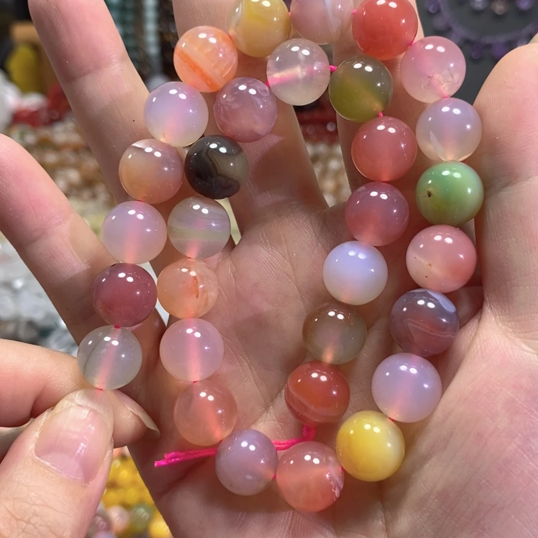 玛瑙/玉髓未镶嵌珠宝半成品盐源玛瑙一条卡12mm