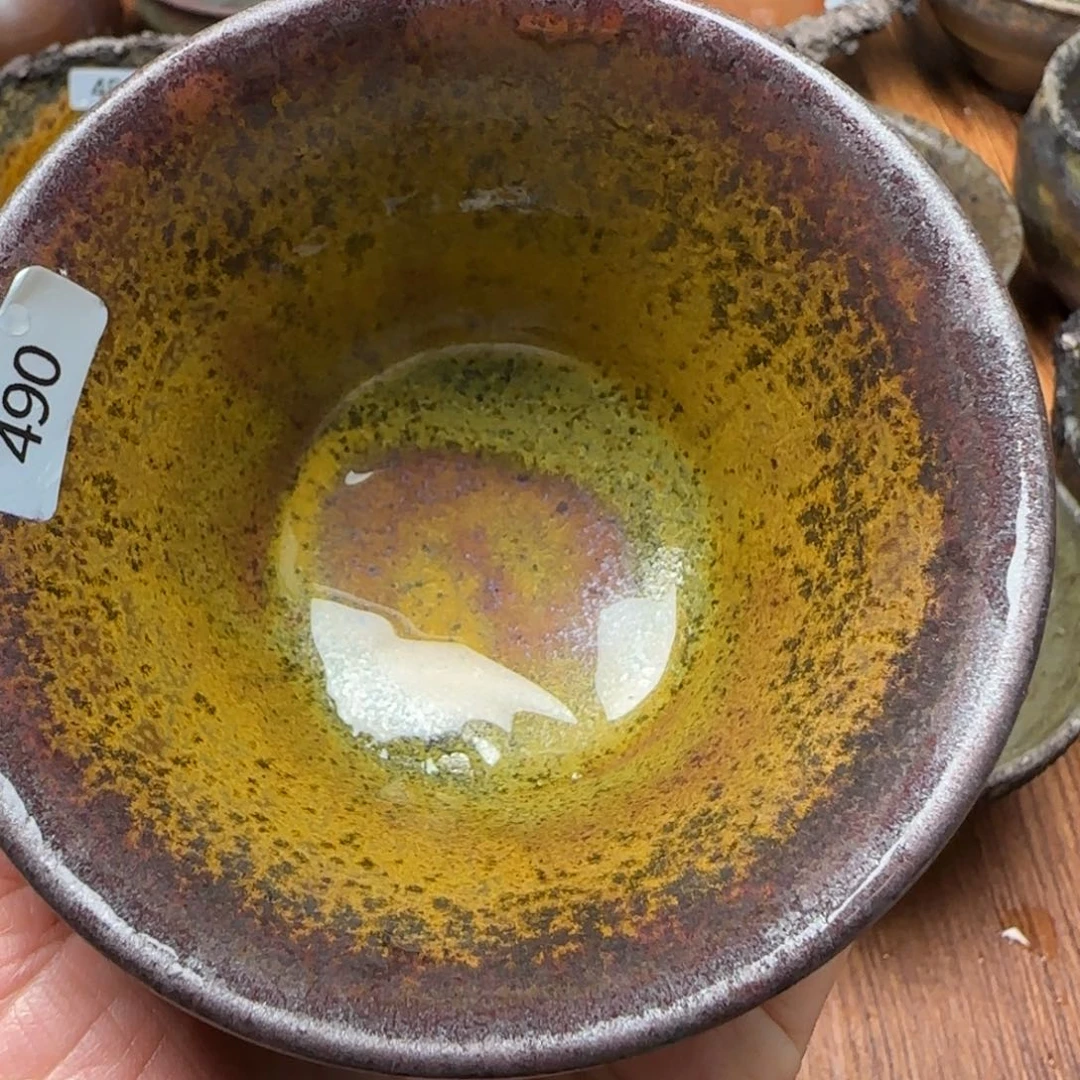 柴烧建盏茶盏茶杯490