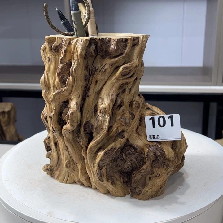 木石榴木榴疤茶桶笔筒