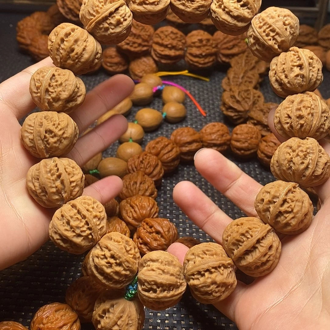 文玩核桃手串粗筋磨盘八棱手持